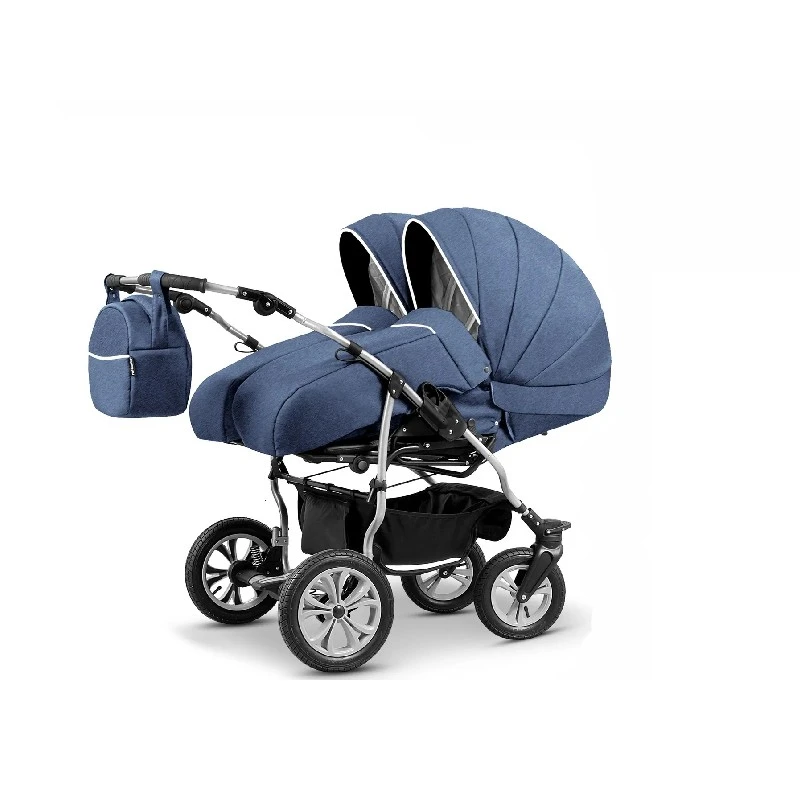 Количка за близнаци Mikado, Duet Lux, 2в1, 09 Синьо